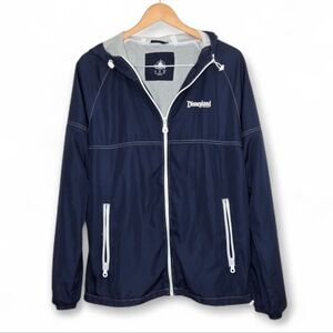 Walt Disney Parks Navy Blue Full Zip Lightweight Windbreaker Rain Jacket Small‎